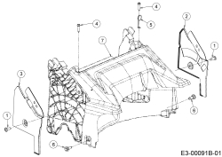 Cub Cadet Ersatzteile Motormäher LM1 AP46 11B-TQMG603 (2021) Abdeckung hinten, Holmbraketten