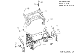 Cub Cadet Ersatzteile Motormäher mit Antrieb LM3 CR46s 12BBTV5E603 (2019) Abdeckung hinten, Holmbraketten bis 09.11.2018