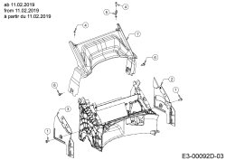 Cub Cadet Ersatzteile Motormäher mit Antrieb LM2 DR46s 12CBTQKC603 (2019) Abdeckung hinten, Holmbraketten ab 11.02.2019
