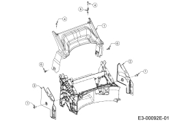 Cub Cadet Ersatzteile Motormäher mit Antrieb LM2 DR46s 12EBTQKC603 (2022) Abdeckung hinten, Holmbraketten