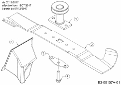 Ersatzteile Mr.Gardener Motormäher mit Antrieb HW 46 BA-IS Typ: 12A-TNB9629  (2018) Messer, Messeraufnahme, Mulchstopfen ab 07/12/2017