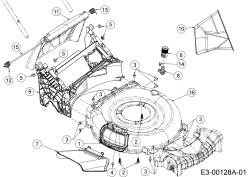 Cub Cadet Ersatzteile Motormäher mit Antrieb SC 500 HW 12ABP2M5710  (2018) Deflektor, Mähwerksgehäuse, Mulchklappe, Leitstück hinten, Waschdüse