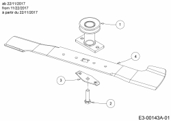 Cub Cadet Ersatzteile Motormäher mit Antrieb LM1 CR53 12A-PQSC603  (2018) Messer, Messeraufnahme ab 22/11/2017