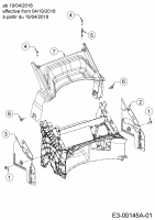 Ersatzteile MTD Benzin Rasenmäher mit Antrieb Smart 46 SPOE Typ: 12BETCS7600  (2019) Abdeckung hinten ab 19/04/2018 