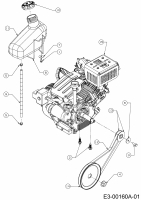 Cub Cadet Ersatzteile Schneefräsen 221 LHP 31AR2T6D603  (2019) Keilriemen, Motor, Tank