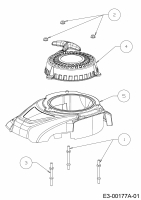 Ersatzteile MTD-Motoren Vertikal 1R61NU Typ: 752Z1R61NU  (2018) Gebläsegehäuse, Reversierstarter