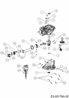 Ersatzteile MTD-Motoren Vertikal 1R61NU Typ: 752Z1R61NU  (2018) Kurbelwelle, Nockenwelle, Pleuel, Regler