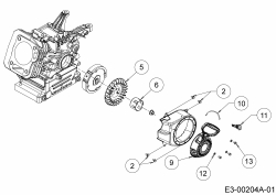 Ersatzteile MTD-Motoren Horizontal 165-WUA Typ: 752Z165-WUA  (2019) Elektrostarter, Lüfterrad, Reversierstarter