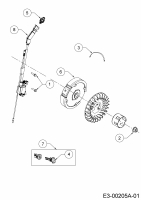 Ersatzteile MTD-Motoren Horizontal 165-WUA Typ: 752Z165-WUA  (2019) Schwungrad, Zündschlüssel, Zündkerze, Zündspule