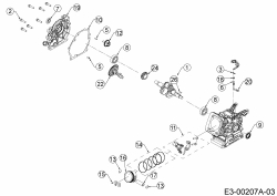 Ersatzteile MTD-Motoren Horizontal 165-WUA Typ: 752Z165-WUA  (2019) Kolben, Kurbelwelle, Nockenwelle, Pleuel