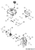 Ersatzteile MTD-Motoren Horizontal 675-SH Typ: 752Z675-SH  (2019) Tank, Vergaser