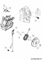 Ersatzteile MTD-Motoren Horizontal 675-SH Typ: 752Z675-SH  (2019) Lichtspule, Schwungrad