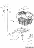 Ersatzteile MTD Rasentraktor Minirider 76 SDHE Typ: 13A221JD600  (2018) Choke- und Gaszug, Motorkeilriemenscheibe, Motorzubehör 