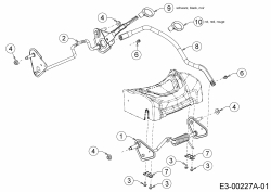 Ersatzteile MTD Benzin Rasenmäher mit Antrieb Optima 46 SPBHW Typ: 12C-TH5C600  (2018) Achsen, Höhenverstellung 