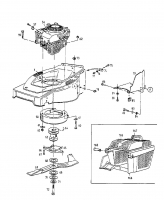 Ersatzteile Gutbrod Motormäher mit Antrieb HB 42 RL Typ: 12A-L56Z604  (1998) Grasfangkorb, Messer, Motor