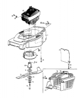 Ersatzteile MTD Benzin Rasenmäher ohne Antrieb GE 46 Typ: 11A-T34Z678  (1998) Grasfangkorb, Messer, Motor 
