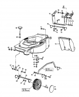 Ersatzteile Golf Elektromäher 445 HLES Typ: 18A-T4H-648  (1998) Höhenverstellung, Räder vorne