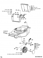 Ersatzteile Floraself Elektromäher 1545 E Typ: 18A-T1G-668  (1998) Höhenverstellung, Räder vorne