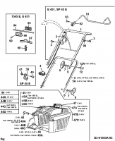 Ersatzteile Floraself Elektromäher 1545 E Typ: 18A-T1G-668  (1998) Grasfangkorb, Holm