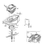 Ersatzteile Euro Tool Motormäher 450 B Typ: 11A-T15Z642  (1998) Grasfangkorb, Messer, Motor