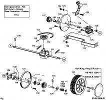 Ersatzteile Golf Motormäher mit Antrieb King Typ: 12A-T11Y648  (1998) Getriebe, Räder