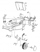 Ersatzteile Floraself Motormäher mit Antrieb 4046 BLRE Typ: 12AET12Y668  (1998) Höhenverstellung, Räder vorne