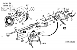 Ersatzteile New Eurostar Motormäher mit Antrieb 50-46 SX Typ: 12A-648D659  (2002) Getriebe, Räder
