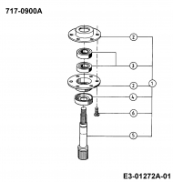 Ersatzteile Raiffeisen Rasentraktoren 12 N Typ: 134I471E628  (1994) Messerspindel 717-0900A