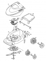 Ersatzteile Fleurelle Elektromäher E 321 Typ: 18C-C2D-619  (1999) Elektromotor, Messer, Räder