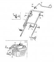 Ersatzteile Gutbrod Elektromäher HE 42 Typ: 18B-L1F-604  (1999) Grasfangkorb, Holm