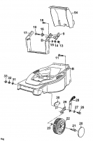 Ersatzteile Fleurelle Elektromäher E 401 Typ: 18B-L2G-619  (2000) Höhenverstellung, Räder vorne