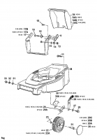 Ersatzteile Gutbrod Elektromäher HE 48 Typ: 18B-T1F-604  (1999) Höhenverstellung, Räder vorne