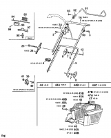 Ersatzteile Gutbrod Elektromäher HE 48 Typ: 18B-T1F-604  (1999) Grasfangkorb, Holm