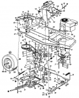 Ersatzteile Fleurelle Rasentraktoren AMH 1151 Typ: 13AB453C619  (1999) Fahrantrieb, Motorkeilriemenscheibe, Pedal, Räder hinten