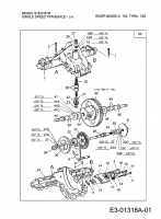 Ersatzteile Fleurelle Rasentraktoren AMH 1251 Typ: 13CH763N619  (1999) Getriebe 618-0167B