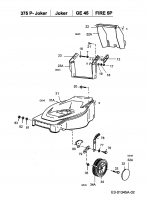 Ersatzteile MTD Benzin Rasenmäher ohne Antrieb GE 45 Typ: 11A-T04Z678  (1999) Höhenverstellung, Räder vorne 