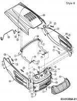 Ersatzteile Turbo Silent Rasentraktoren TSRH 125/92 Typ: 13A1458E667  (2003) Motorhaube 8-Style