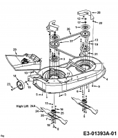 Ersatzteile Raiffeisen Rasentraktoren RMS 13-96 Typ: 13AY473F628  (1999) Mähwerk F (38/96cm)