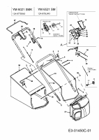 Ersatzteile Yard-Man Motormäher mit Antrieb YM 6021 SMK Typ: 12A-977D643  (2003) Grasfangsack, Holm