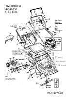 Ersatzteile MTD Benzin Rasenmäher ohne Antrieb P 46 GXL Typ: 11A-X04H600 (2005) Grundgerät 