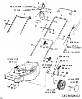 Ersatzteile MTD Benzin Rasenmäher ohne Antrieb GE 40 Typ: 11B-L00Z678  (2000) Höhenverstellung, Holm, Räder 