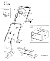 Ersatzteile MTD Elektro Vertikutierer V 28 Typ: 16AED0I-600  (2002) Grasfangsack, Holm 