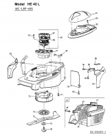 Ersatzteile Gutbrod Elektromäher HE 42 L Typ: 18C-L8F-690  (2001) Elektromotor, Grasfangkorb, Messer