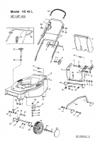 Ersatzteile Gutbrod Elektromäher HE 42 L Typ: 18C-L8F-690  (2001) Höhenverstellung, Räder vorne