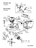 Ersatzteile Yard-Man Motormäher mit Antrieb YM 6021 AS Typ: 12ASQ79T643  (2001) Grasfangsack, Höhenverstellung, Messer