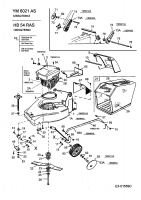 Ersatzteile Yard-Man Motormäher mit Antrieb YM 6021 AS Typ: 12BSQ78I643  (2003) Grasfangsack, Höhenverstellung, Messer