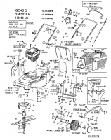 Ersatzteile MTD Benzin Rasenmäher ohne Antrieb GE 45 C Typ: 11C-T74Z678  (2001) Grundgerät 