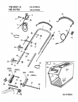Ersatzteile Yard-Man Motormäher mit Antrieb YM 6021 A Typ: 12A-Q78B643  (2003) Grasfangsack, Holm