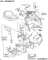 Ersatzteile MTD Rasentraktor RH 125/92 Typ: 13C1452E600  (2003) Armaturenbrett, Sitz, Tank 