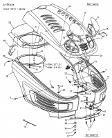 Ersatzteile Yard-Man Rasentraktoren AN 5175 Typ: 13XD504N643  (2002) Motorhaube 4-Style
